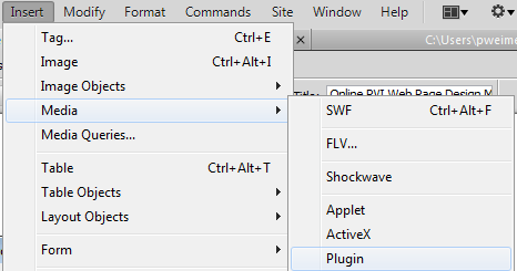 media plugin menu